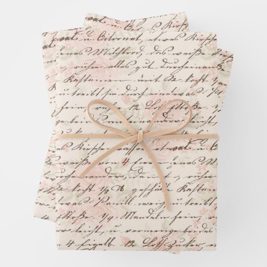 Feuille De Papier Cadeau Script vintage (En situation)