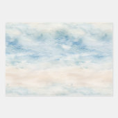 Feuille De Papier Cadeau Sea Shells Crème Sable Plage d'ivoire (Devant 2)