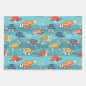 Feuille De Papier Cadeau Sea Turtles At Sea (Devant 3)