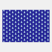 Feuille De Papier Cadeau Seamless Christmas Tree on Blue (Devant)