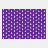 Feuille De Papier Cadeau Seamless Christmas Tree on Purple (Devant)