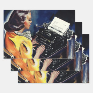 Feuille De Papier Cadeau Secrétaire exécutif vintage des affaires Lettre d'