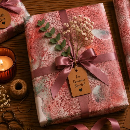 Feuille De Papier Cadeau Sédiment Écarlate
