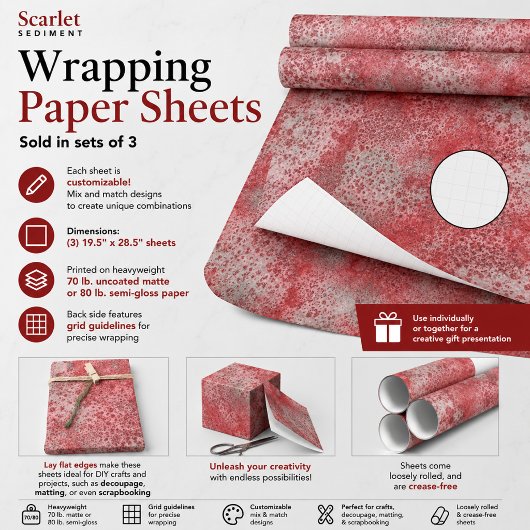 Feuille De Papier Cadeau Sédiment Écarlate