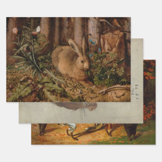 Feuille De Papier Cadeau Sélection d'animaux de bois (Lot)