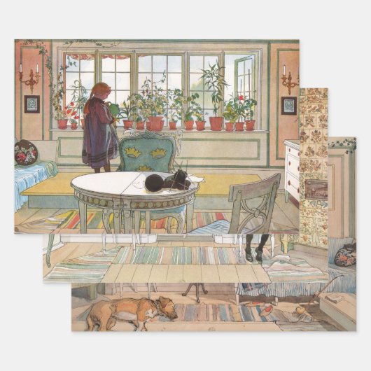 Feuille De Papier Cadeau Sélection d'art suédois Carl Larsson (Lot)