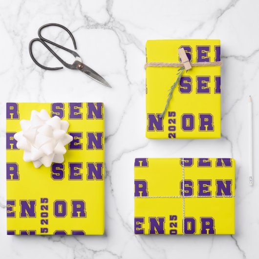 Feuille De Papier Cadeau Senior 2025 (Recto)