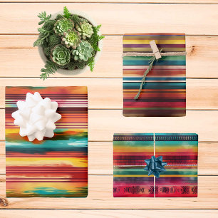 Feuille De Papier Cadeau Serape d'aquarelle de couverture mexicaine