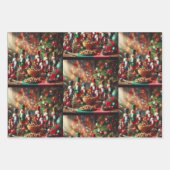 Feuille De Papier Cadeau Serre de Noël, Casse-noisette et (Devant)