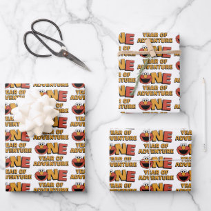 Feuille De Papier Cadeau Sesame Street Elmo - Premier Anniversaire