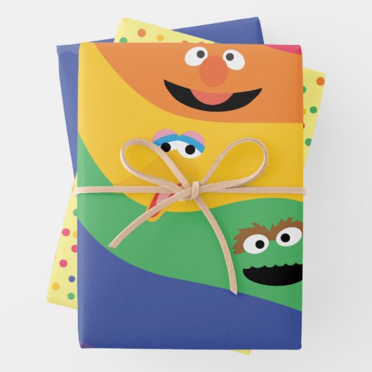 Feuille De Papier Cadeau Sesame Street Pals Rainbow (En situation)