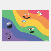 Feuille De Papier Cadeau Sesame Street Pals Rainbow (Devant)