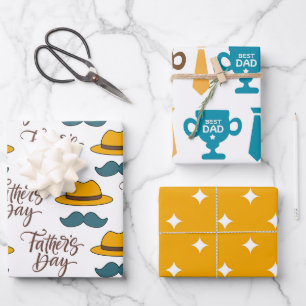 Feuille De Papier Cadeau Set papa du gagnant de la fête des pères