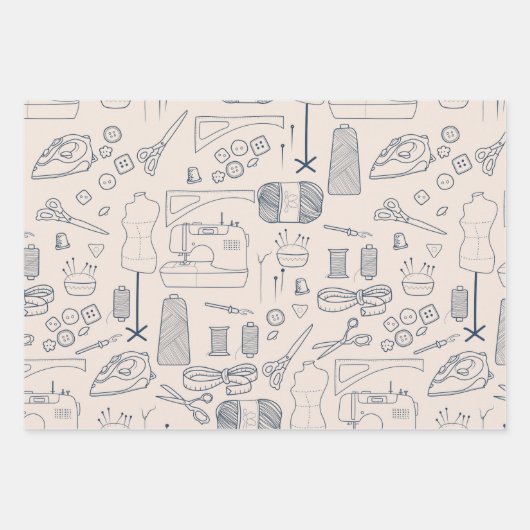 Feuille De Papier Cadeau Sewing  (Devant)