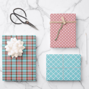 Feuille De Papier Cadeau Shabby Chic Bleu Canard Rose Fleur Rose Pâle Rayur