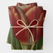 Feuille De Papier Cadeau Shabby Chic Jolie Tulipe Rouge (En situation)