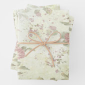 Feuille De Papier Cadeau Shabby Chic Rose Floral (En situation)