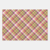 Feuille De Papier Cadeau Shabby Chic Rose Orange Sarcelle Vert Gingham (Devant)