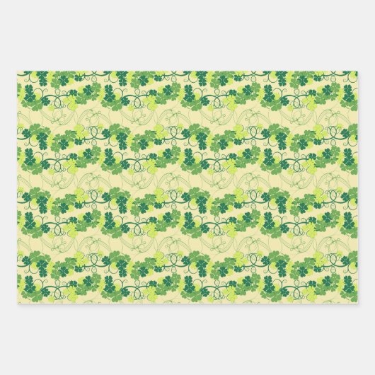 Feuille De Papier Cadeau Shamrock Clover St Patrick's day Vert (Devant)