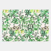 Feuille De Papier Cadeau Shamrock St. Patrick Day (Devant 3)