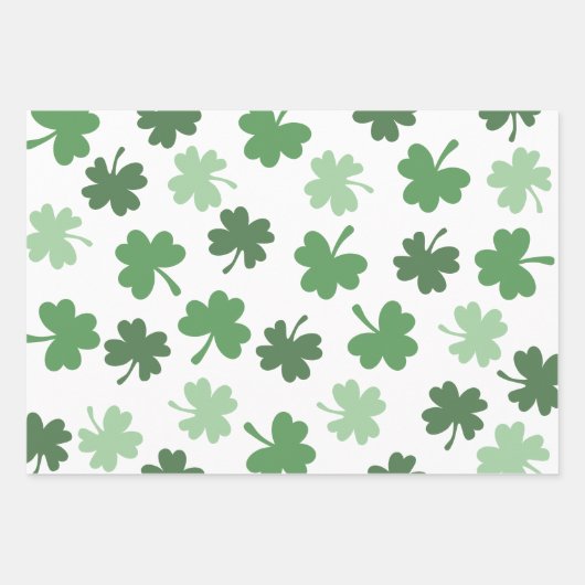 Feuille De Papier Cadeau Shamrock vert motifs Saint Patrick's Day (Devant)