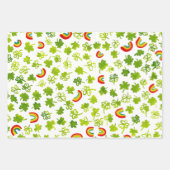 Feuille De Papier Cadeau Shamrocks d'aquarelle et Jour de la Saint Patrick  (Devant 2)
