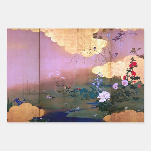 Feuille De Papier Cadeau Shibata Zeshin Fleurs et oiseaux de quatre saisons (Devant 2)