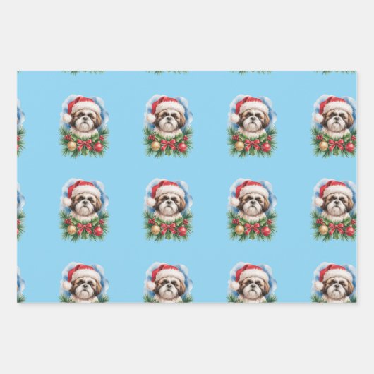 Feuille De Papier Cadeau Shih Tzu Wrapping Paper for Christmas (Devant 3)