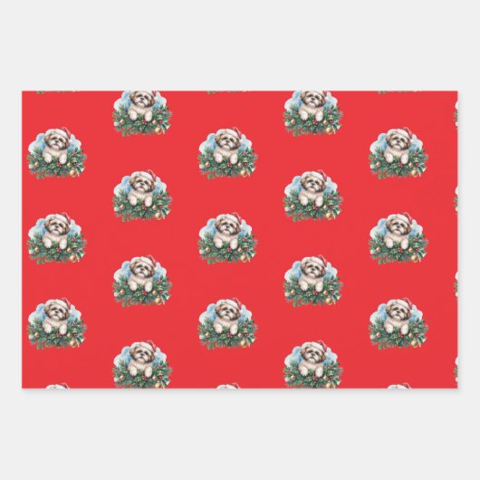 Feuille De Papier Cadeau Shih Tzu Wrapping Paper for Christmas (Devant)