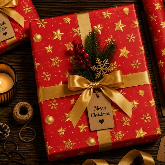 Feuille De Papier Cadeau Shine Starry Noël