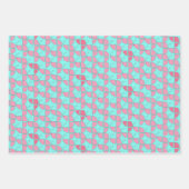 Feuille De Papier Cadeau SHRIMPLEMENT Belle Nursery Motif rose Turquoise (Devant)