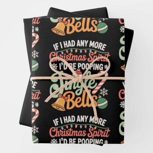 Feuille De Papier Cadeau Si j'avais plus d'esprit de Noël, je mettrais Bell (En situation)