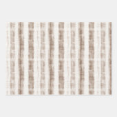 Feuille De Papier Cadeau Sicile Marron Rustique Rayures Shower de Mariée (Devant)