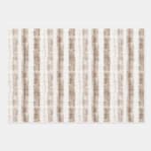 Feuille De Papier Cadeau Sicile Rayures Marron Rustique Shower de Mariée (Devant 3)