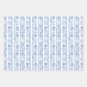 Feuille De Papier Cadeau Sicile Rayures Marron Rustique Shower de Mariée (Devant 2)