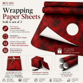 Feuille De Papier Cadeau Silence de Cendre Rouge