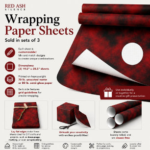 Feuille De Papier Cadeau Silence de Cendre Rouge