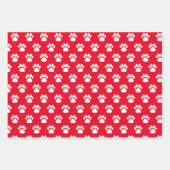 Feuille De Papier Cadeau Silhouette Chien Boxer Rouge Joyeux Woofmas (Devant 2)