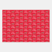 Feuille De Papier Cadeau Silhouette Chien Boxer Rouge Joyeux Woofmas (Devant)