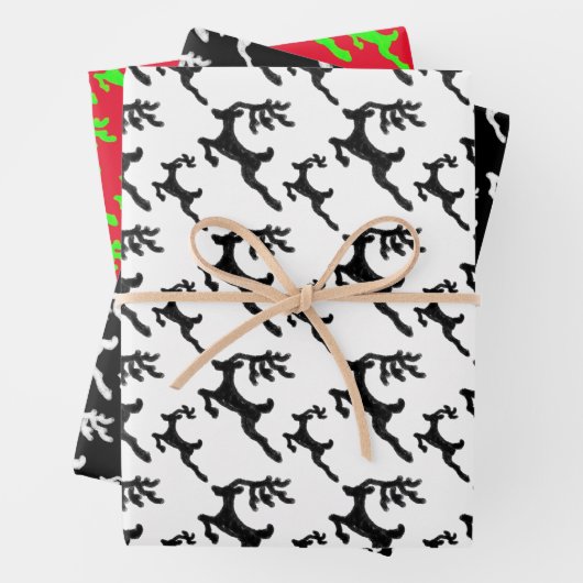 Feuille De Papier Cadeau Silhouette simple de rennes (En situation)