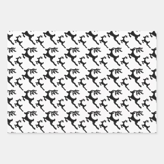 Feuille De Papier Cadeau Silhouette simple de rennes (Devant)