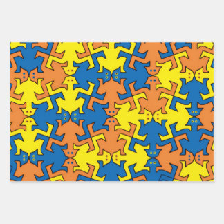 Feuille De Papier Cadeau Silhouettes humanoïdes