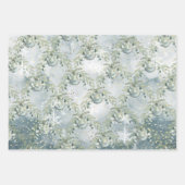Feuille De Papier Cadeau Silver bleu hiver Épinette Eucalyptus Posy de vaca (Devant 3)