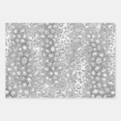 Feuille De Papier Cadeau Silver Glitter Giraffe & Leopard Spots Patterns (Devant 2)