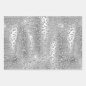 Feuille De Papier Cadeau Silver Glitter Giraffe & Leopard Spots Patterns (Devant)