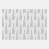 Feuille De Papier Cadeau Silver Gray Glam Unicorn Anniversaire (Devant 3)