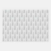 Feuille De Papier Cadeau Silver Gray Glam Unicorn Anniversaire (Devant)