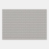 Feuille De Papier Cadeau Silver Grey Nom répétitif Motif Noël Cadeau (Devant)
