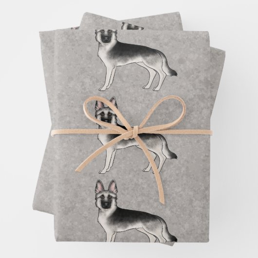 Feuille De Papier Cadeau Silver Sable German Shepherd'un joli chien de dess (En situation)
