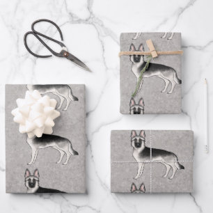 Feuille De Papier Cadeau Silver Sable German Shepherd'un joli chien de dess